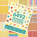 6,492 Assorted Reward Stickers for Kids - 60 Sheets Small Stickers