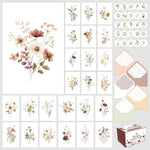 50 Pack 4x6in Floral Note Cards with Envelopes and Stickers